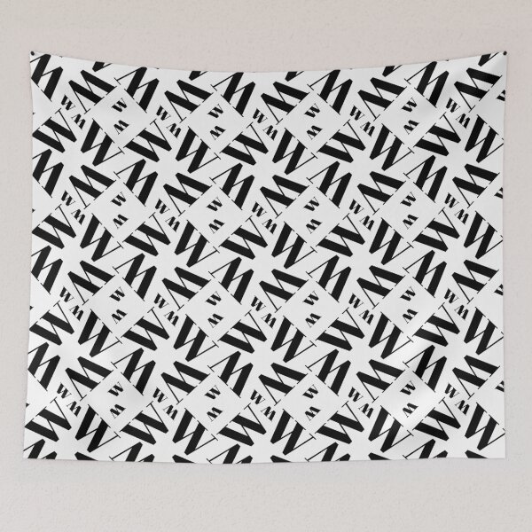 Item preview, W Alphabet Letter Black Seamless designed and sold by MUJU-pixel.