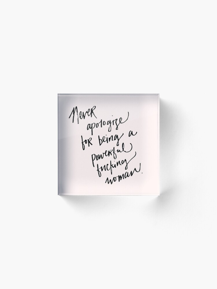 Alternate view of Powerful F-ing Woman Acrylic Block