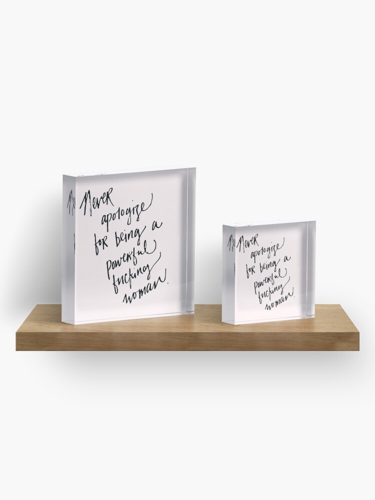 Alternate view of Powerful F-ing Woman Acrylic Block