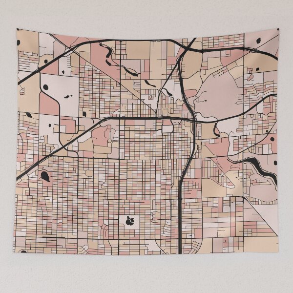 Item preview, Lubbock Map Pattern in Soft Pink Pastels designed and sold by PatternMaps.