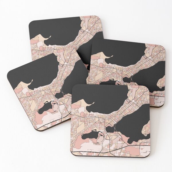 Item preview, Madison Map Pattern in Soft Pink Pastels designed and sold by PatternMaps.