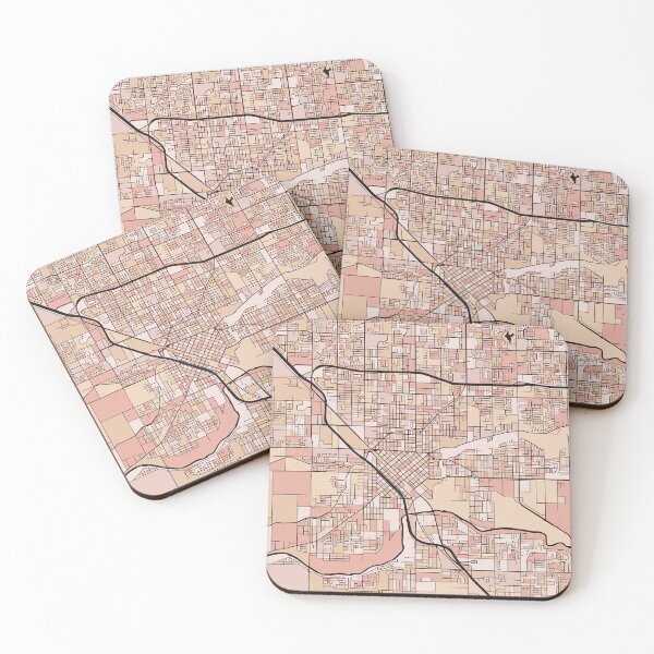 Item preview, Modesto Map Pattern in Soft Pink Pastels designed and sold by PatternMaps.