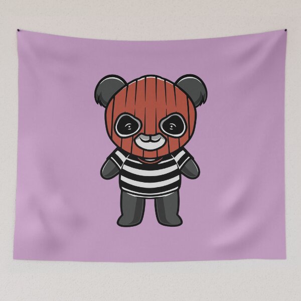 Item preview, Cute panda with criminal costume cartoon illustration designed and sold by cubbone.