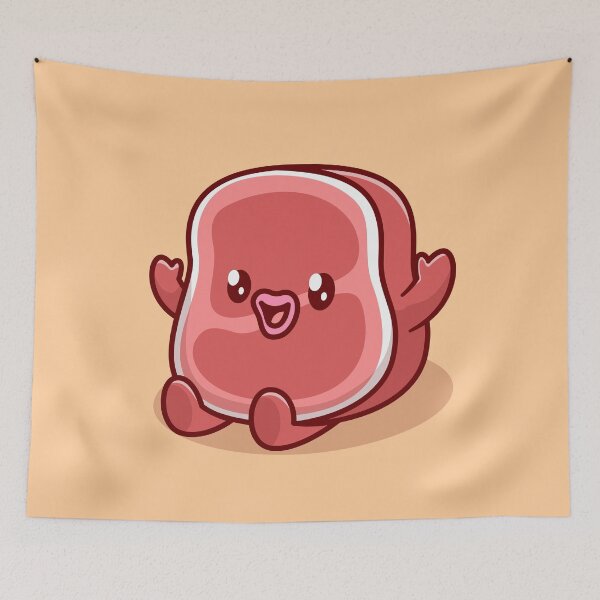 Item preview, Adorable Beef Steak Cartoon Vector Icon designed and sold by hjian8219.