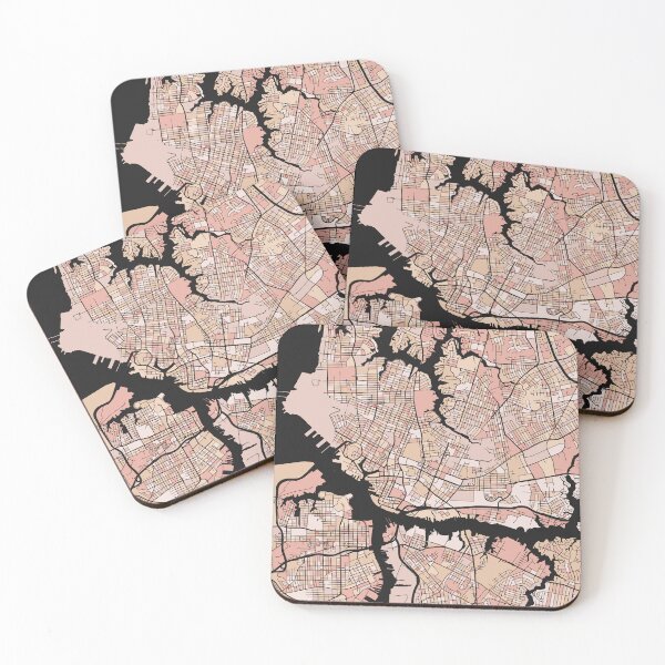 Item preview, Norfolk Map Pattern in Soft Pink Pastels designed and sold by PatternMaps.