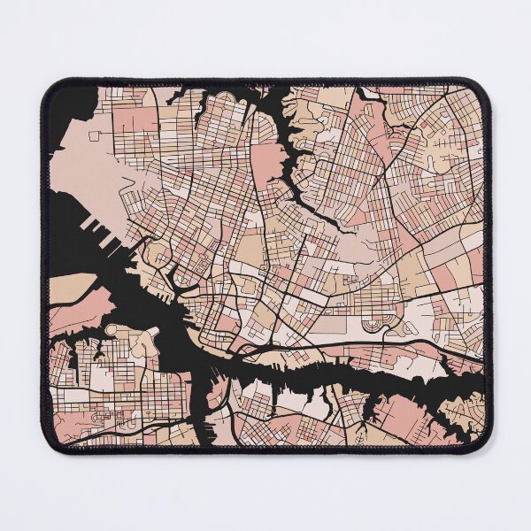Item preview, Norfolk Map Pattern in Soft Pink Pastels designed and sold by PatternMaps.