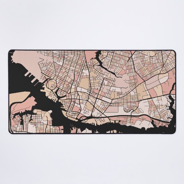 Item preview, Norfolk Map Pattern in Soft Pink Pastels designed and sold by PatternMaps.