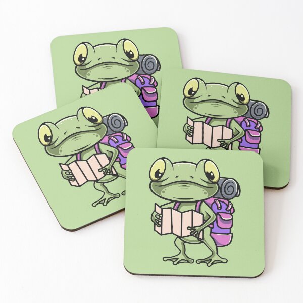 Item preview, Cute frog on an adventure cartoon illustration designed and sold by cubbone.
