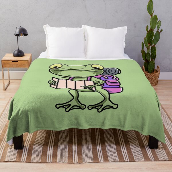 Item preview, Cute frog on an adventure cartoon illustration designed and sold by cubbone.