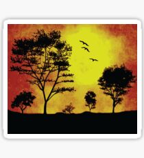 SUNSET TREES Pop Art Sticker