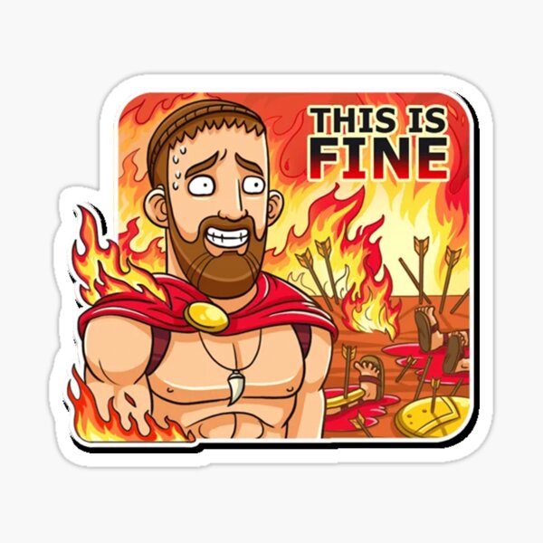 This is fine Sticker by Alessandro Bianco