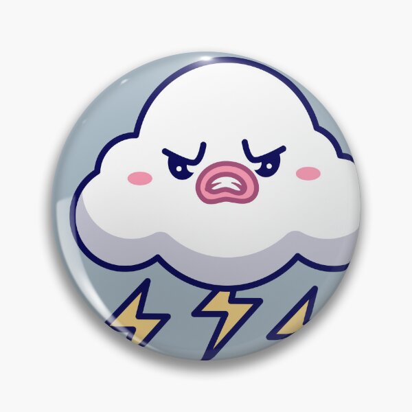 Item preview, Cute Angry Cloud Storm with Thunder Cartoon Vector Icon designed and sold by hjian8219.
