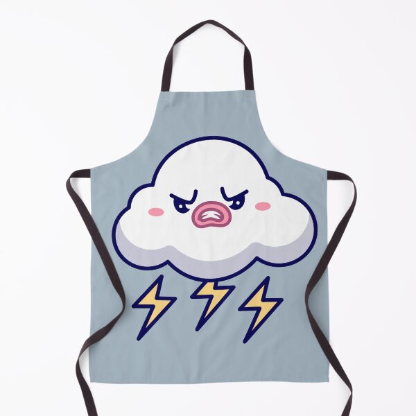 Item preview, Cute Angry Cloud Storm with Thunder Cartoon Vector Icon designed and sold by hjian8219.
