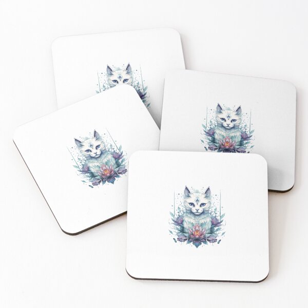 Item preview, Cat in lotus tattoo designed and sold by Nice En.