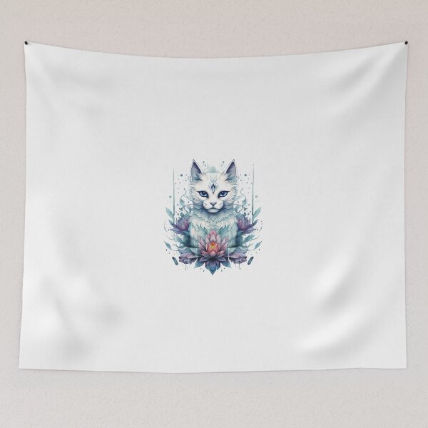Item preview, Cat in lotus tattoo designed and sold by Nice En.