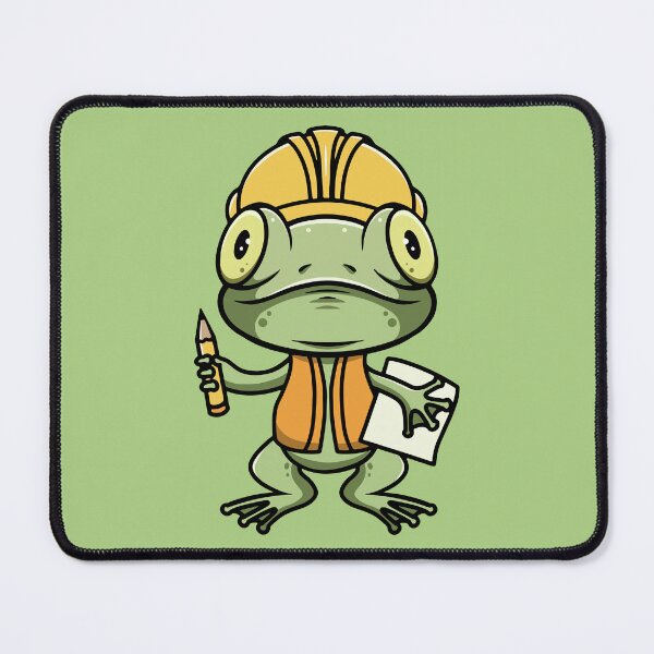 Item preview, Cute frog project workers cartoon illustration designed and sold by cubbone.