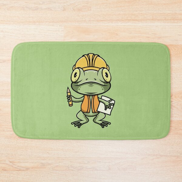 Item preview, Cute frog project workers cartoon illustration designed and sold by cubbone.
