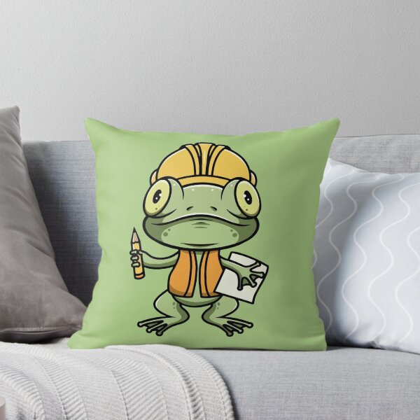 Item preview, Cute frog project workers cartoon illustration designed and sold by cubbone.