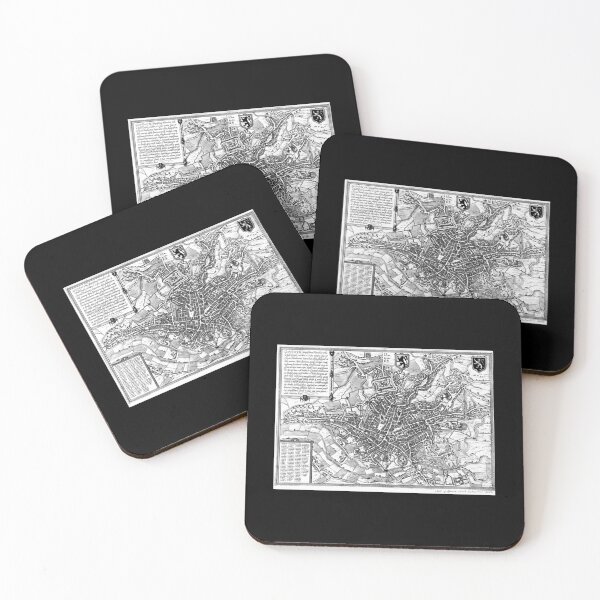 Item preview, Vintage Map of Ghent Belgium (1650) BW designed and sold by alleiga-ndstrom.