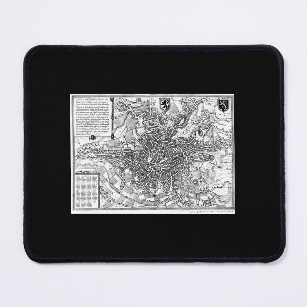 Item preview, Vintage Map of Ghent Belgium (1650) BW designed and sold by alleiga-ndstrom.