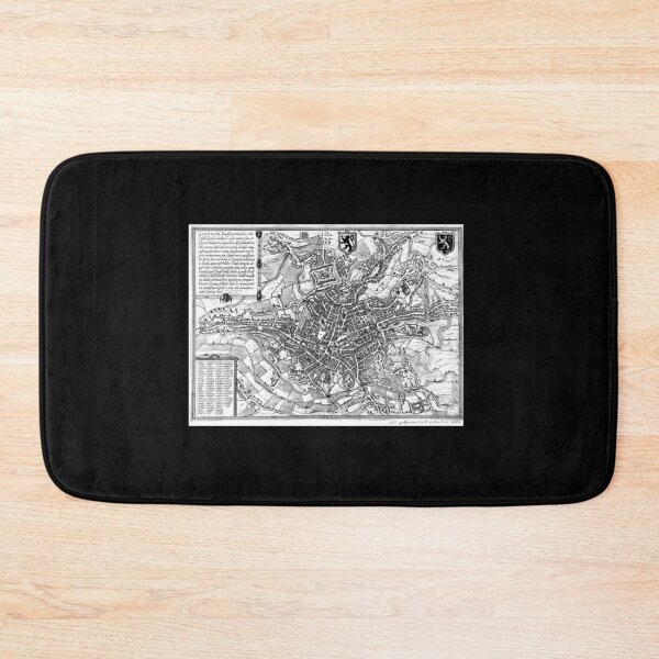 Item preview, Vintage Map of Ghent Belgium (1650) BW designed and sold by alleiga-ndstrom.