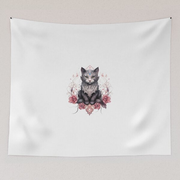 Item preview, Cat in lotus tattoo designed and sold by Nice En.