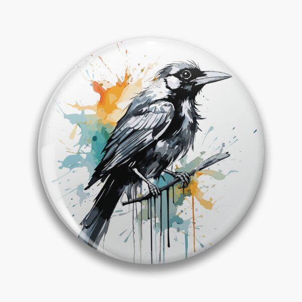 Item preview, butcherbird, colorful bird illustration designed and sold by Niktarka.