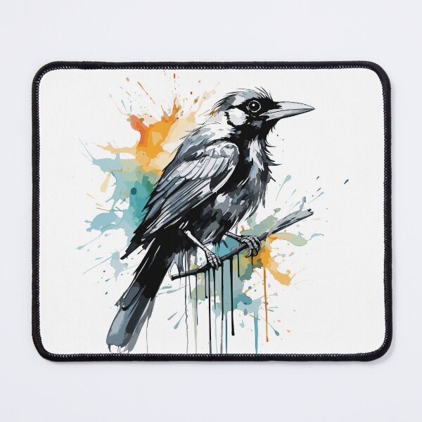 Item preview, butcherbird, colorful bird illustration designed and sold by Niktarka.
