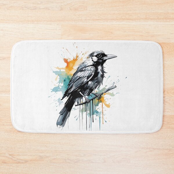Item preview, butcherbird, colorful bird illustration designed and sold by Niktarka.