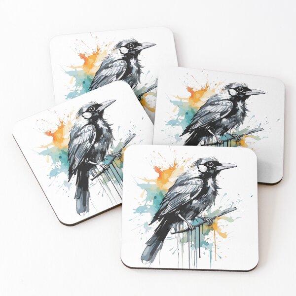 Item preview, butcherbird, colorful bird illustration designed and sold by Niktarka.