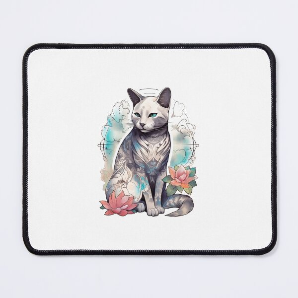 Item preview, Cat in lotus tattoo designed and sold by Nice En.