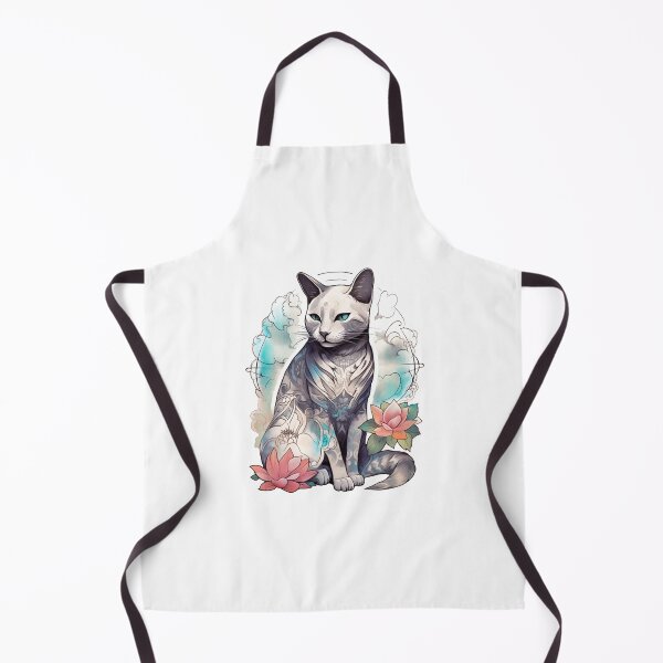 Item preview, Cat in lotus tattoo designed and sold by Nice En.