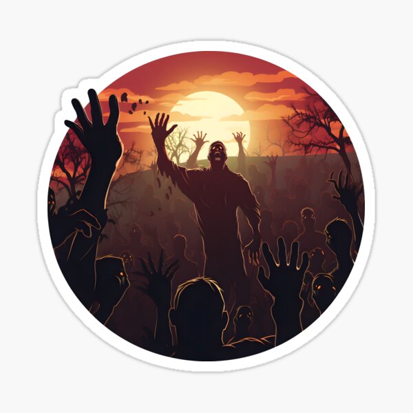 Item preview, Zombie Horde - Halloween Sticker/Magnet designed and sold by ColorStudioArt.