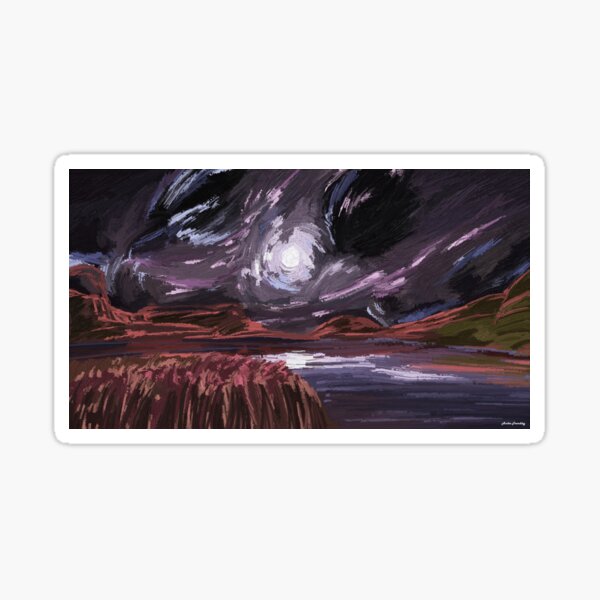 Night land Sticker