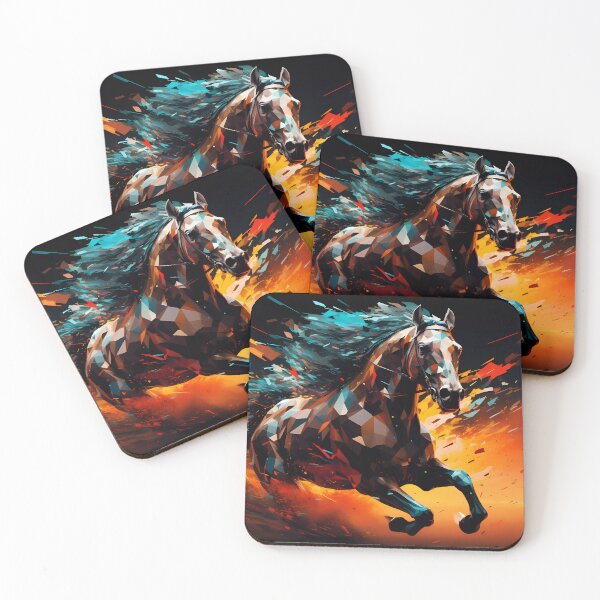 Item preview, “Pixelated Raceway: The 8th Horse’s Journey” designed and sold by Art-Vortex-fr.