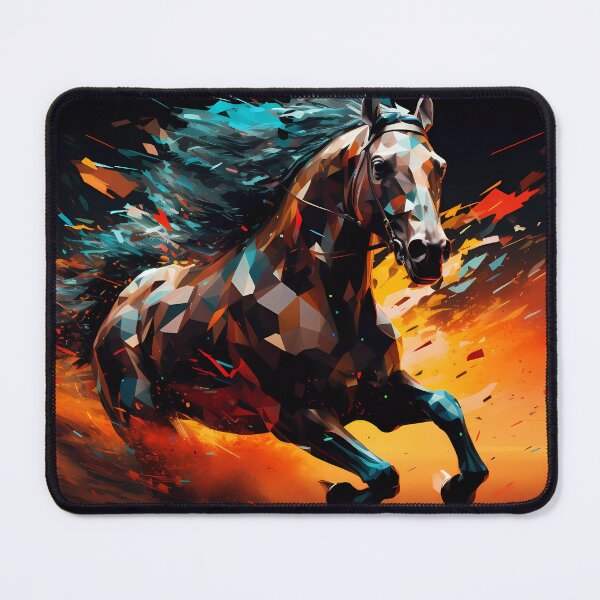 Item preview, “Pixelated Raceway: The 8th Horse’s Journey” designed and sold by Art-Vortex-fr.