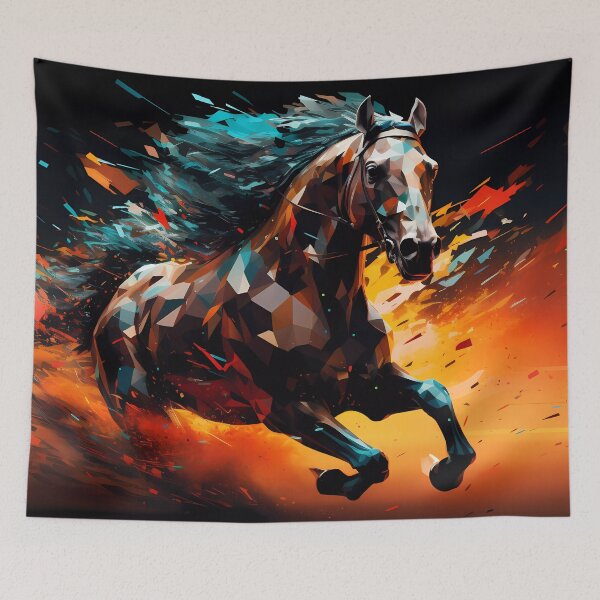 Item preview, “Pixelated Raceway: The 8th Horse’s Journey” designed and sold by Art-Vortex-fr.