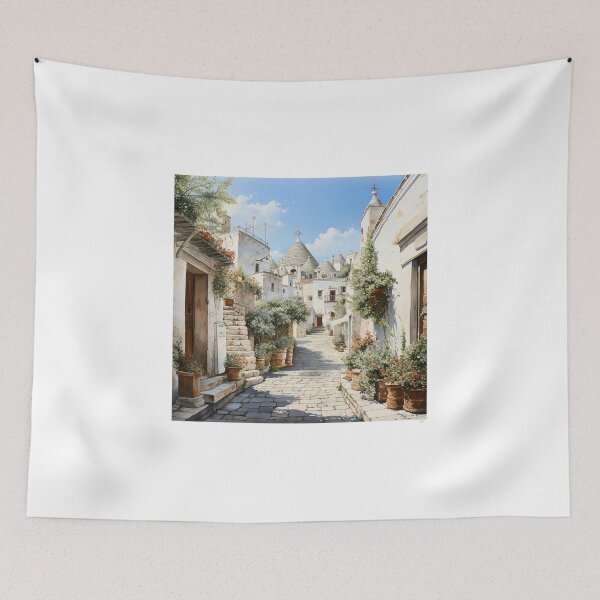 Item preview, Watercolor Alberobello city in Puglia Italy designed and sold by Mickeymouse2023.