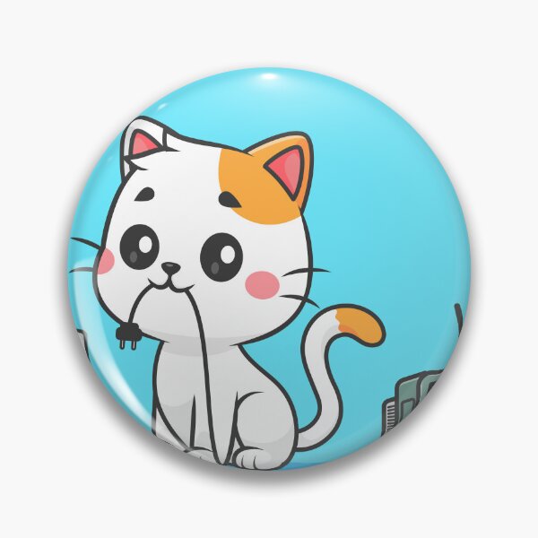Item preview, Cute Cat Unplug Television Cable Cartoon Icon" designed and sold by hjian8219.