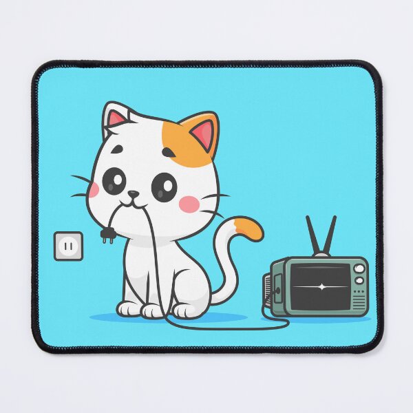 Item preview, Cute Cat Unplug Television Cable Cartoon Icon" designed and sold by hjian8219.