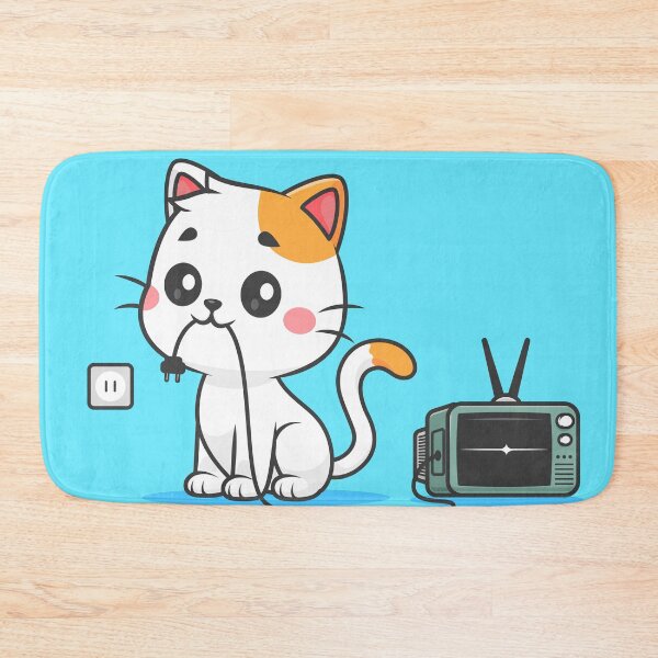 Item preview, Cute Cat Unplug Television Cable Cartoon Icon" designed and sold by hjian8219.