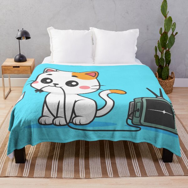 Item preview, Cute Cat Unplug Television Cable Cartoon Icon" designed and sold by hjian8219.