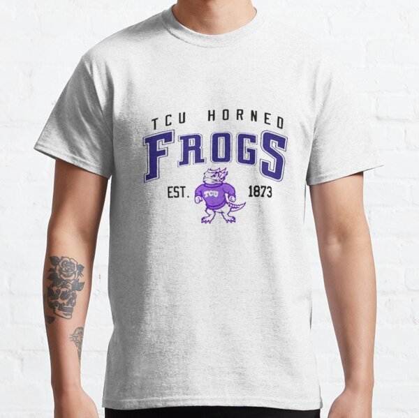 TCU Horned Frogs White Purple Vintage Raglan T-Shirt | Charlie Hustle 3121 / XL