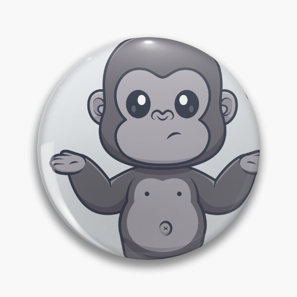 Item preview, Cute Gorilla Confused Cartoon Vector Icon designed and sold by hjian8219.