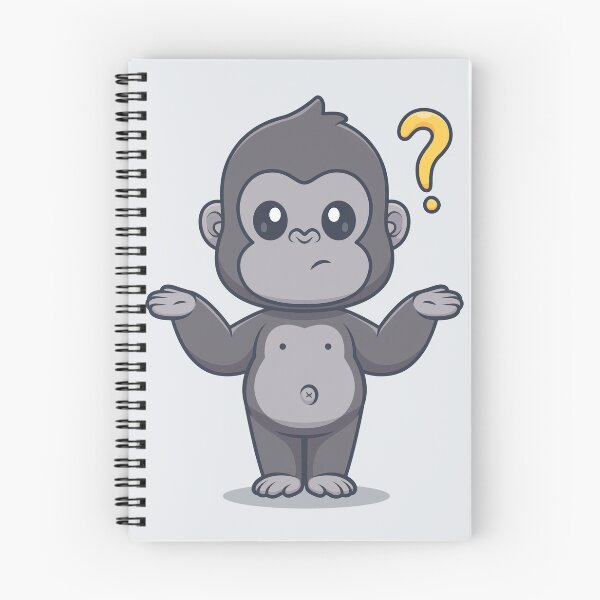 Item preview, Cute Gorilla Confused Cartoon Vector Icon designed and sold by hjian8219.