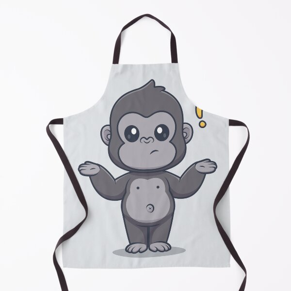 Item preview, Cute Gorilla Confused Cartoon Vector Icon designed and sold by hjian8219.