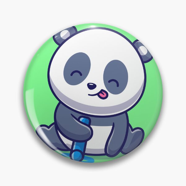 Item preview, Playful Panda Drawing with Crayon Cartoon Vector Icon designed and sold by hjian8219.