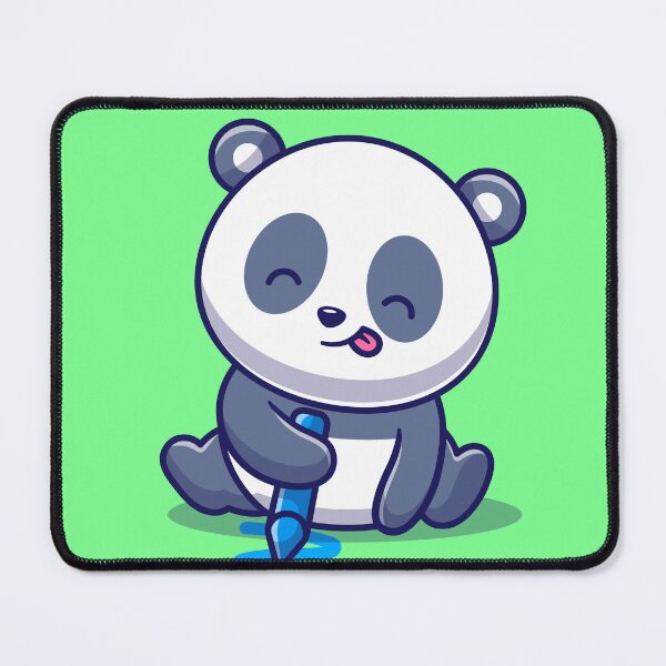 Item preview, Playful Panda Drawing with Crayon Cartoon Vector Icon designed and sold by hjian8219.