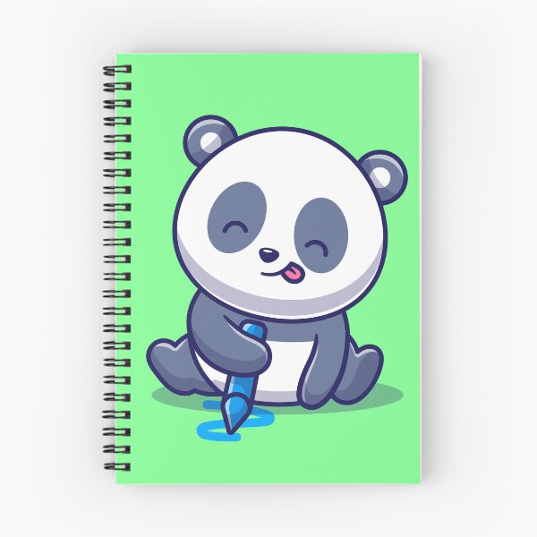 Item preview, Playful Panda Drawing with Crayon Cartoon Vector Icon designed and sold by hjian8219.