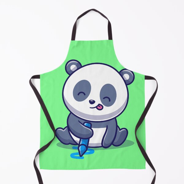 Item preview, Playful Panda Drawing with Crayon Cartoon Vector Icon designed and sold by hjian8219.